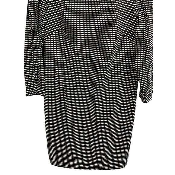 Chico’s Size 00 (US 2) Mini Dot Shift Dress Black White 3/4 Sleeve Work Casual - Picture 4 of 11